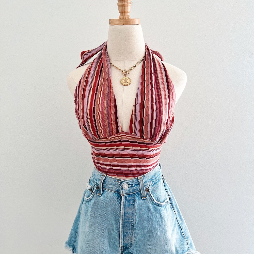 NWT Free People Stripe Bodysuit